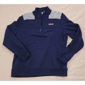 Vineyard Vines Women's Classic Navy Shep Shirt Quarter Zip Pullover Size Large